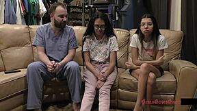 Sisters Endure First Gyno Exam Spreading Shaved Pussies