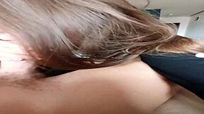 beautiful natural teen deepthroats big cock pov then rims ass perfectly.