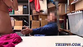 ebony teen 18+ caught shoplifting fucked by old cop in uniform