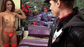 wanna see aiden valentine's ebony clit explode in red bikini?