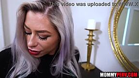 What if hot blonde stepmom fingers shaved pussy before titty fuck?