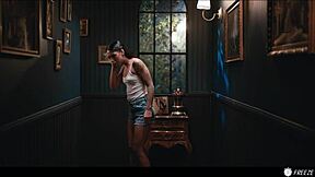 brunette latina freezes time on coco bae, sucks her tits in lesbian prank