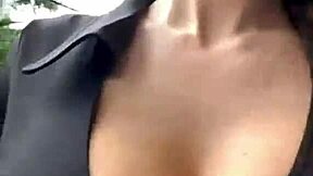 Stepmother's Massive Boobs Bounce On Outdoor Walk!