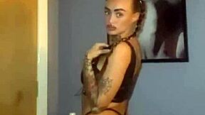 Scottish tattooed goth teen fingers her wet pussy so intensely before anal play