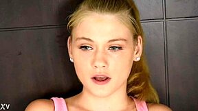 barely legal blonde student hannah hays sucks cock in uniform for old perv pov shoot?