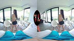 vrlatina's cute 18yo latina debuts in vr porn shoot