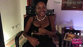 sexy skinny brazilian ebony teases ass in see-through lingerie outdoors, wanna worship?