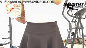 i can't resist this delicious workout with a beautiful skinny latina teasing her small tits and pussy