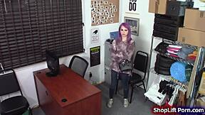 Teen Shoplifter Bends For Perv Cop's Deep Cock Thrusts In Office Bust