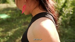 peeping tom caught by yoga girl then pounded in forest