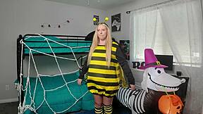 Seductive Thick Blonde Kallie Taylor Halloween Fuck Behind Scenes