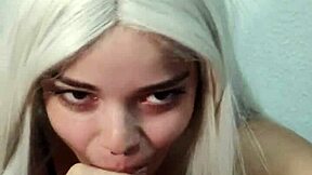 wellington loses control during halloween witch's deepthroat blowjob and explodes in her mouth