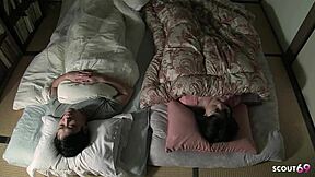 JAPANESE STEP-SISTER SEDUCES FOR DEFLORATION CREAMPIE WHILE SLEEPING