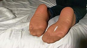 check out these outstanding suntanned pantyhose feet compilation