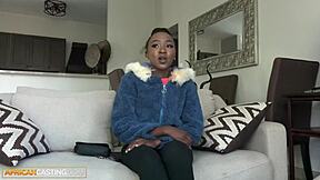 Skinny Ebony Babe Sucks And Rides BWC Agent Cock