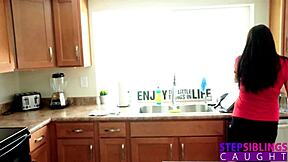 horny blonde kyler quinn uses stepbro's cock like a rough sex toy deepthroat cumshot