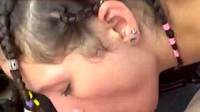 Big-titty street whore cowgirl rides then doggy creampie