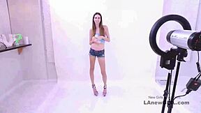 skinny model, wanna see her fucked on sofa?