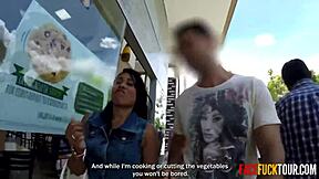 amateur latina teen picked up for sloppy deepthroat facefuck on stranger's monster cock?