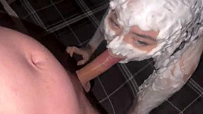 Ecstatic Foam Covers Her as Huge Cock Claims Soapy Ass