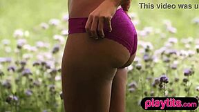 big ass hungarian milf strips tanned body outdoors showing petite nude curves