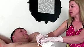 wanna see blonde milf wax armpits shaved pussy up close?