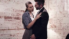 Hot Brunette with Long Legs Rides Boss Cock in Intense Office Fuck Session