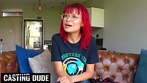 in fake interview big cock stretches petite redhead latina teen