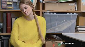 Yo huge titty thief, suck that guard cock or get caught!