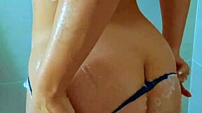 wanna watch this brazilian beauty's wet thong shower tease?