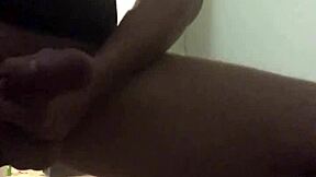 Teen strokes monster cock to huge cumshot blast