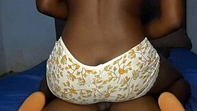 Damn, huge ebony ass rides that monster black cock creampie!