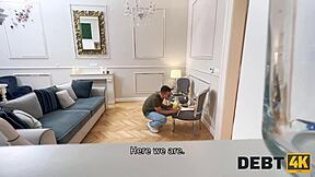 debt4k cutie moans loud on monster cock... their shared tongue