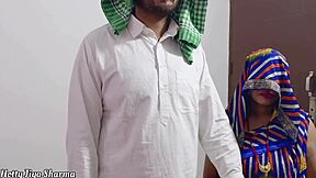 muslim stepdad bends over hindu stepdaughter while stepson watches their taboo threesome.