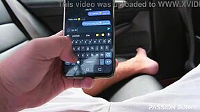 Wife's friend rims and deepthroats in car for full cum swallow