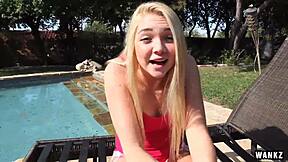 Blonde celebrity teen slut fucked hard in bikini