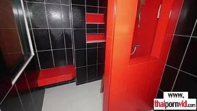 my tiny asian tits bounce wild on this huge cock in the shower