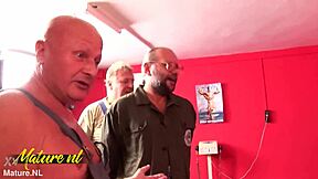 chubby blonde teen gangbanged rough by dirty workers who piss on her