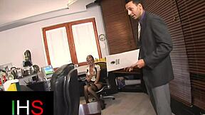 Blonde secretary slut craves pussy ass bliss