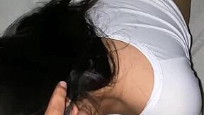 my best friend's wife cheats filling her shaved pussy with my cum while he's gone