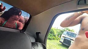 young latina trans amateurs threesome in public daylight