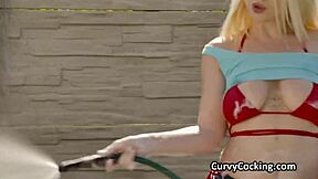 Busty Blonde Bikini Girlfriend Demands Dick After Soapy Car Wash Titty Fuck