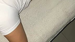 my best friend's wife cheats filling her shaved pussy with my cum while he's gone