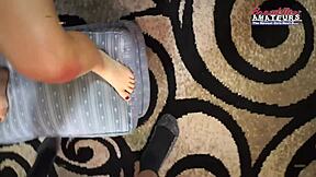 blue eyed brunette autum sucks cock then gets wet pussy pounded pov