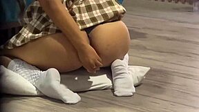 Holy Shit! Schoolgirl Latina Destroys Her Ass with Toy for Pervy Stepdad's Eyes!