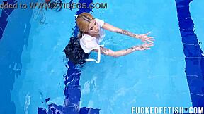 Skinny Ashlee Rose's Big Ass Tits Drip in Sexy Pool Wetlook