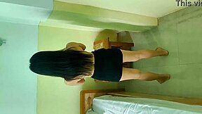 this fine ass teen student and her friend hit the hotel for a miniskirt workout.