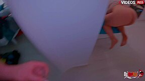 Juicy ass milf stepmom with small tits orgasms hard on stepson's big cock pov.