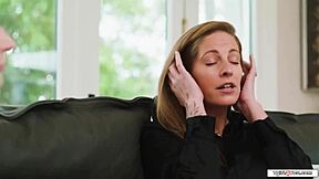 Tgirl Stepdaughter Licks Cock Under Blanket By Wife