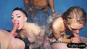 Teen Besties Deliver Wet Blowjobs and Poolside Drilling